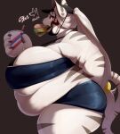anthro belly beverage big_belly big_breasts bottomwear breasts burger butt clothed clothing container cup cyan_asdf eating felid female food fur hi_res holding_object hotpants huge_belly huge_breasts hyper hyper_breasts looking_at_viewer mammal obese obese_anthro obese_female overweight overweight_anthro overweight_female pantherine shirt shorts signature solo striped_body striped_fur stripes tail thick_thighs tiger topwear white_body white_fur wide_hips