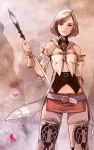  1girl ashelia_b&#039;nargin_dalmasca belt breasts closed_mouth commentary final_fantasy final_fantasy_xii ma-hain-scarlet miniskirt short_hair skirt solo thighhighs weapon 