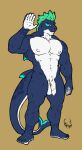  anthro balls cetacean dolphin genitals hunterramirez male male/male mammal marine maro_maku muscular nipples oceanic_dolphin orca penis solo standing tattoo toothed_whale ych_(character) 
