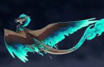  2020 blue_hair digital_media_(artwork) dragon feathered_dragon feathered_wings feathers feral hair hi_res paws turnipberry wings 