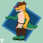  absurd_res anthro balls bodily_fluids crocodile crocodilian crocodylid genital_fluids genitals glitch_productions gummigoo_(tadc) hi_res inufurby male penis precum reptile scalie solo the_amazing_digital_circus toony 