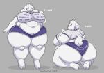  anthro belly big_breasts biped boss_monster_(undertale) bovid breasts butt caprine cellulite clothed clothing curvy_figure digital_drawing_(artwork) digital_media_(artwork) female fur goat horn looking_at_viewer mammal mature_female meme meme_clothing mexifurfoof navel nipples overweight overweight_female red_eyes simple_background smile solo tail text thick_thighs toriel undertale undertale_(series) voluptuous white_body white_fur wide_hips 
