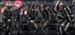 absurd_res anthro bluegua_(character) bound duo encasement force_oral hi_res latex male mxl samoya suspension