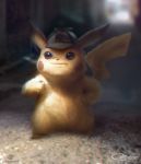  arvalis brown_eyes creature deerstalker detective_pikachu detective_pikachu_(character) detective_pikachu_(movie) gen_1_pokemon hat highres no_humans pikachu pokemon pokemon_(creature) realistic solo standing 