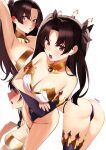  1girl absurdres ass black_hair breasts fate/grand_order fate_(series) highres ishtar_(fate) kurozawa_yui large_breasts long_hair looking_at_viewer multiple_views open_mouth parted_bangs red_eyes two_side_up 