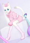  anthro blinx:_the_time_sweeper blinx_the_time_sweeper blue_eyes blush boots bottomwear catherine_(blinx) clothed clothing digital_drawing_(artwork) digital_media_(artwork) domestic_cat felid feline felis female footwear fur hat headgear headwear looking_at_viewer mammal microsoft sitting skirt solo video_games white_body white_fur xbox_game_studios 