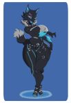 anthro big_breasts breasts canid canine canis cel_shading epic_games female fortnite hi_res looking_at_viewer mammal nerobero0 one_eye_closed pack_leader_highwire shaded smug solo tail thick_thighs wide_hips wink wolf