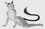  absurd_res anthro assembly_required breasts domestic_cat duo felid feline felis female fur genitals grey_background grey_body grey_fur hi_res mammal mouse murid murine nipples pussy rodent scar simple_background whiskers 