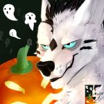  1:1 canid canine canis food fruit ghost halloween holidays icon male mammal plant pumpkin scary spirit spooky_(disambiguation) wolf ych_(character) zhekathewolf ztw2019 