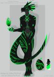  2019 absurd_res anthro breasts claws color_swatch dragon egg fangs fire genitals gynomorph hi_res horn intersex lizard magic model_sheet nipples nude penis reptile scalie solo stripes zhekathewolf 