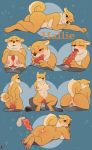  absurd_res anthro balls blush breasts canid canine canis domestic_dog female genitals hi_res knot lying male mammal mr.smile penis pussy shiba_inu side_boob spitz 