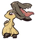  creature crossed_arms full_body gen_3_pokemon looking_away mawile no_humans pink_eyes pokemon pokemon_(creature) sido_(slipknot) simple_background solo standing white_background 