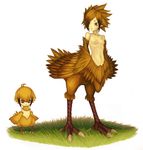  breasts chibi chicobo chocobo feathers final_fantasy medium_breasts monster_girl multiple_girls nipples personification pointy_ears task_(artist) wings 
