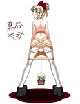  agluna back blonde_hair bucket hair_ribbon in_bucket in_container kisume kurodani_yamame looking_back minigirl multiple_girls naked_ribbon nude platform_footwear ribbon thighhighs touhou wooden_bucket 