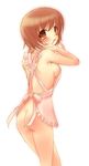  apron ass breasts kashimashi medium_breasts mouth_hold naked_apron osaragi_hazumu solo yukizuki_chikuba 