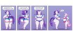  2:1 absurd_res age_difference alpha_channel anthro big_breasts big_butt blush bodily_fluids breasts butt comic dialogue dumbbell eating english_text equid exercise female friendship_is_magic hi_res horn huge_butt larger_female letterbox looking_back lordstormcaller mammal my_little_pony older_female overweight rarity_(mlp) sibling sister sisters size_difference smaller_female sweat sweetie_belle_(mlp) text thick_thighs unicorn weightlifting weights workout younger_female 