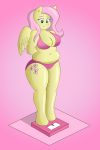  2:3 absurd_res anthro big_breasts bra breasts cleavage clothed clothing equid equine female fluttershy_(mlp) friendship_is_magic hi_res lordstormcaller mammal my_little_pony panties pterippus slightly_chubby solo underwear wide_hips wings 