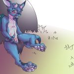  1:1 animal_genitalia anthro blush claws clothing cub dragon erection feet genital_slit genitals hi_res horn lemy male open_mouth paws penis scalie simple_background slit solo toes tongue wings young 
