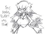  alyrise angry anthro big_breasts breasts clothed clothing dialogue dress female fur galarian_zigzagoon hair hands_on_hips mammal monochrome nintendo pok&eacute;mon pok&eacute;mon_(species) regional_variant sketch solo teeth_bared text video_games 