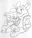 2023 3_toes 4_fingers anthro arm_around_partner arm_around_shoulders big_ears biped blush blush_lines clothing crossed_legs cuddling duo emanata embarrassed feet fingers generation_3_pokemon hand_in_pocket head_tuft heart_symbol jacket line_art male male/male monochrome motion_lines naoren neck_tuft nintendo one_eye_closed pawpads plantigrade pockets pokemon pokemon_(species) scarf sitting sketch spinda spiral_eyes teasing toes topwear traditional_media_(artwork) tuft wink winking_at_partner