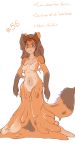  1:2 2020 anthro biped blue_eyes breasts brown_body brown_fur brown_hair brown_nose canid canine countershade countershade_face countershading digital_work_(media) dipstick_tail english_text eyebrows featureless_breasts female fox fur gloves_(marking) goo_creature gooey hair hi_res laura_(twokinds) mammal markings monster_girl_(genre) multicolored_tail navel nude orange_body pseudo_hair red_fox signature simple_background slime small_breasts smile solo text translucent translucent_body twokinds webcomic white_background wolfie-pawz 