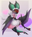  absurd_res blush clothing hi_res kakiikada maid_uniform nintendo noivern pok&eacute;mon pok&eacute;mon_(species) simple_background uniform video_games 