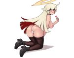  ass blonde_hair boots breasts cameltoe candy donburikazoku guilty_gear guilty_gear_xrd halo jack-o lollipop long_hair panties pink_eyes thighhighs topless underwear white 