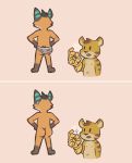  anthro blush butt canid canine duo fox hi_res humor mammal nude simple_background zeta-haru 