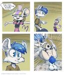 animal_genitalia animal_penis anthro bangs big_penis blonde_hair blue_eyes blue_hair blue_penis bottomwear breasts canine_genitalia canine_penis clothed clothing cup_on_head duo ear_piercing ear_ring erection felid female full_nelson full_nelson_(legs_held) fully_clothed genitals hair hi_res interspecies it&#039;s_on_the_mouse knot larger_male legs_up male male/female mammal meme mouse murid murine nude pantherine pants penetration penile penile_penetration penis penis_in_pussy piercing ratcha ring_piercing rodent shirt size_difference skye_(ratcha) small_breasts smaller_female smaller_penetrated snow_leopard t-shirt topwear vaginal vaginal_penetration waiter