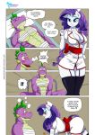  &lt;3 &lt;3_eyes 2017 anthro anthrofied breasts cleavage clothed clothing color_edit colored comic dragon edit english_text equid female friendship_is_magic hi_res horn male mammal my_little_pony nurse nurse_uniform pia-sama rarity_(mlp) speech_bubble spike_(mlp) text unicorn uniform 