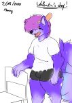  2020 absurd_res anthro canid canine canis digital_media_(artwork) fur hi_res lugio-france lugio_(character) male mammal open_mouth purple_body purple_fur simple_background thick_thighs white_background wide_hips wolf 