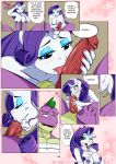  2018 anthro anthrofied bodily_fluids color_edit colored comic cum dialogue dragon duo edit english_text equid female friendship_is_magic genital_fluids genitals hi_res horn licking male male/female mammal my_little_pony nude nurse oral penis pia-sama rarity_(mlp) spike_(mlp) text tongue tongue_out unicorn 