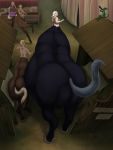  2020 3:4 anthro building centaur clothing detailed_background digital_media_(artwork) equid equid_taur female fur hi_res human larger_female mammal mammal_taur meanybeany outside overweight scalie size_difference taur 