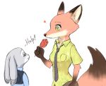  &lt;3 2020 anthro bodily_fluids bottomwear canid canine clothed clothing crossgender disney duo ears_down food fox fully_clothed fur grey_body grey_fur holding_food holding_object judy_hopps lagomorph leporid mammal mtf_crossgender necktie nick_wilde orange_body orange_fur pants pawpsicle pivoted_ears popsicle rabbit red_fox shirt simple_background swetpot tears topwear white_background zootopia 