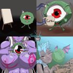  1:1 2d_animation animated beholder big_breasts breasts duo female frame_by_frame hair lamia long_hair loop monster monster_girl_(genre) nipples nude reptile scalie serpentine short_playtime smile snake teeth thoughtvision 