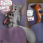  1:1 albinefox amputee anthro big_breasts breasts canid canine comic cuckold disability disney english_text fan_character female fox hi_res humor judy_hopps lagomorph leporid love male male/female mammal marshmallow_(albinefox) nick_wilde predator/prey rabbit simple_background text zootopia 