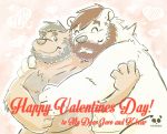 &lt;3 2020 anthro belly brown_body brown_fur duo eyes_closed fur holidays hug hugging_from_behind male male/male mammal overweight overweight_male pandaemondx text ursid valentine&#039;s_day 