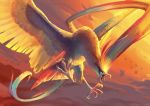  bird bird_focus claws cloud cloudy_sky creature firequill flying full_body gen_1_pokemon pidgeot pokemon pokemon_(creature) sky solo_focus twilight 