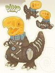  amber_(fossil) amber_(material) ambiguous_gender ammonite animated_skeleton arthropod biped blep bone cephalopod collar dinosaur feral fossil hi_res jagged_mouth marine mollusk prehistoric_species reptile scalie skeleton skull solo sorochii theropod tongue tongue_out trilobite undead 