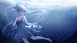  barefoot dress hatsune_miku long_hair rika_(mikunopantsu) twintails underwater vocaloid water 