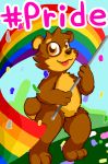  2020 confetti english_text flag grass hi_res lgbt_pride looking_at_viewer lutrine mammal mustelid ohfourmouse outside pride_colors smile solo text tongue 