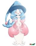  4:5 :3 black_sclera breasts eroart female genitals hatterene hi_res nintendo not_furry nude pok&eacute;mon pok&eacute;mon_(species) pussy simple_background small_breasts smile spread_arms video_games white_background 