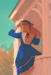  1girl blonde_hair dress erina_pendleton hat highres jojo_no_kimyou_na_bouken long_dress long_hair phantom_blood popopcp smile victorian 