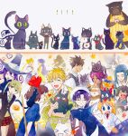  ! !! 5boys 6+girls ^_^ animal_on_head animalization artist_name bishoujo_senshi_sailor_moon black_cat black_hair blair_(soul_eater) bleach blonde_hair bowl bunzo_(red_cat_ramen) cardcaptor_sakura cat chopsticks closed_eyes crossover daijin_(suzume) dark-skinned_female dark_skin dekiru_neko_wa_kyou_mo_yuuutsu doko_demo_issho food fukuzawa_saku green_eyes haikyuu!! hat heart highres hiiragizawa_eriol holding holding_bowl holding_chopsticks holding_hands holding_leaf hug inoue_toro iwato_suzume jiji_(majo_no_takkyuubin) kiki_(majo_no_takkyuubin) kuro_(doko_demo_issho) kuroo_tetsurou leaf long_hair luna_(sailor_moon) luna_(sailor_moon)_(human) luo_xiaohei luo_xiaohei_(cat) luo_xiaohei_(human) luo_xiaohei_zhanji majo_no_takkyuubin maka_albarn multiple_boys multiple_girls nichijou noodles on_head open_mouth orange_cat person_and_animalization professor_shinonome purple_hair ramen red_cat_ramen sabu_(red_cat_ramen) sadaijin_(suzume) sakamoto_(nichijou) school_uniform shihouin_yoruichi shihouin_yoruichi_(cat) shima_sousuke short_hair skip_to_loafer smile soul_eater spinel_sun steam suzume_no_tojimari tomoeda_elementary_school_uniform trait_connection tsukino_usagi twitter_username witch_hat wuxian_(the_legend_of_luoxiaohei) yamasuke040 yellow_eyes yukichi_(dekiru_neko_wa_kyou_mo_yuuutsu) 