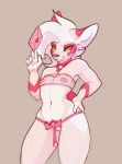  &lt;3 2020 5_fingers anthro bow_tie conditional_dnp female fingers flat_chested fur genitals hi_res kae_esrial pussy qualzar red_body red_fur simple_background solo standing tarunah white_body white_fur yellow_eyes 