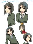  alternate_hairstyle bangs black_eyes black_hair blush bob_cut character_doll character_sheet chibi crying fate/grand_order fate/zero fate_(series) green_eyes green_hair guan_hat hair_between_eyes mitsu_(nonoko05) parted_bangs riyo_(lyomsnpmp)_(style) sweatdrop waver_velvet 