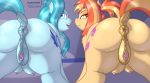  anus big_butt butt clitoris cutie_mark duo earth_pony equid equine female feral friendship_is_magic genitals hi_res horse lighthoof_(mlp) looking_back mammal my_little_pony nipples pony pussy shad0w-galaxy shimmy_shake_(mlp) teats 
