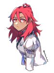  1girl closed_mouth fire_emblem fire_emblem:_three_houses from_side garreg_mach_monastery_uniform graysheartart hapi_(fire_emblem) looking_to_the_side medium_hair red_eyes red_hair simple_background solo twitter_username uniform upper_body white_background 