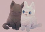  :o animal black_cat blush cat cat_focus commentary_request fluffy manino_(mofuritaionaka) no_humans open_mouth original pink_background signature star white_cat 