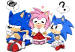  &lt;3 2011 ? amy_rose annoyed anthro black_eyes blue_body blue_fur boots classic_sonic classic_sonic_(universe) clothing dress eulipotyphlan female fist footwear fur gloves group handwear happy hedgehog hi_res isakysaku looking_at_another love male mammal open_mouth open_smile pink_body pink_fur shoes simple_background sitting smile sonic_the_hedgehog sonic_the_hedgehog_(series) square_crossover white_background 